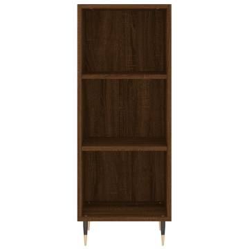 Stylish Highboard Brown Oak - 34.5x34x180 cm Engineered Wood