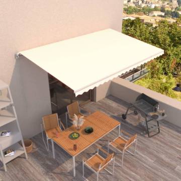 Manual Retractable Awning 500x300 cm Cream - Hipomarket