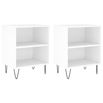 Elegant White Bedside Cabinets - 2 pcs 40x30x50 cm