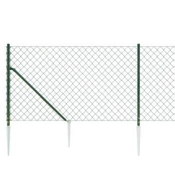 Chain Link Fence with Spike Anchors Green 1x25m - Durable & Secure