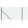 Chain Link Fence with Spike Anchors Green 1x25m - Durable & Secure