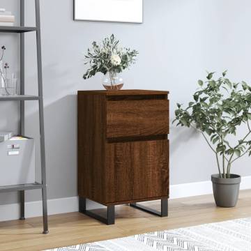 Stylish Brown Oak Sideboard - 40x35x70 cm Engineered Wood