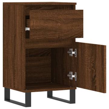 Stylish Brown Oak Sideboard - 40x35x70 cm Engineered Wood