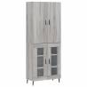 Stylish Highboard Grey Sonoma - 69.5x34x180 cm Engineered Wood