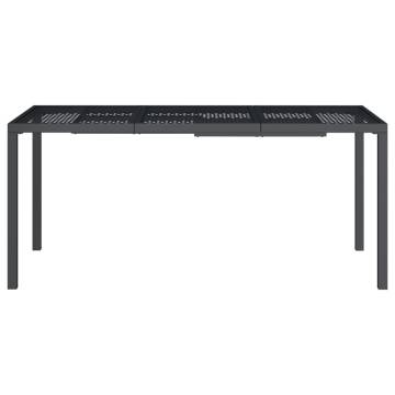 Stylish Anthracite Garden Table - 165x80 cm Steel