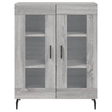 Stylish Highboard Grey Sonoma - 69.5x34x180 cm Engineered Wood