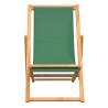 Folding Beach Chair Solid Teak Wood Green | Hipo Market