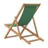 Folding Beach Chair Solid Teak Wood Green | Hipo Market