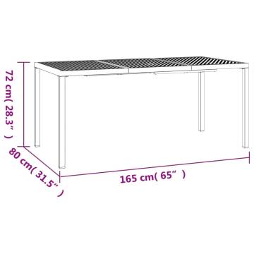 Stylish Anthracite Garden Table - 165x80 cm Steel