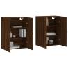 Elegant Wall Mounted Cabinets - Brown Oak (2 pcs) | Hipo Market