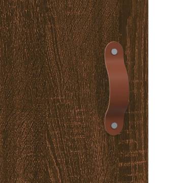 Elegant Wall Mounted Cabinets - Brown Oak (2 pcs) | Hipo Market