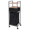 Bathroom Solutions Storage Rack with 2 Shelves and Laundry Basket Bamboo 109 cm Size 38.8 x 32.5 x 109 cm Number of 1 