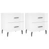 High Gloss White Bedside Cabinets - 2 pcs | Hipomarket