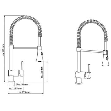 SCHÜTTE CORNWALL Low Pressure Sink Mixer - Stainless Steel Look