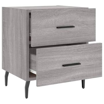 Modern Grey Sonoma Bedside Cabinets - 2 Pack | Hipo Market