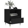 Trendy Black Bedside Cabinet | Engineered Wood - Hipo Market