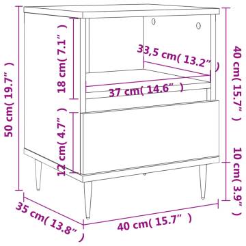 Trendy Black Bedside Cabinet | Engineered Wood - Hipo Market