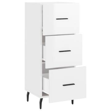 High Gloss White Sideboard - Modern Engineered Wood Storage