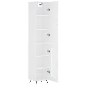 Elegant Highboard in White - 34.5x34x180 cm | Hipo Market