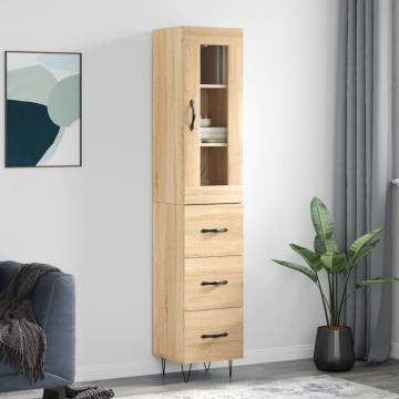 Stylish Highboard Sonoma Oak - 34.5x34x180 cm | Hipomarket