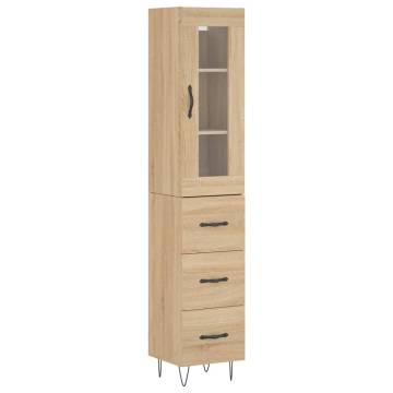 Stylish Highboard Sonoma Oak - 34.5x34x180 cm | Hipomarket