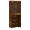 Elegant Highboard in Smoked Oak | 69.5x34x180 cm | Hipomarket