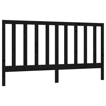 Stylish Black Wooden Bed Headboard - 206x4x100 cm