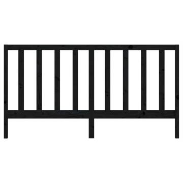 Stylish Black Wooden Bed Headboard - 206x4x100 cm