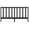 Stylish Black Wooden Bed Headboard - 206x4x100 cm