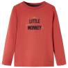 Kids' T-shirt with Long Sleeves Burnt Red 128 Colour red Size 128 (7-8y) 