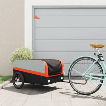 Sturdy Bike Trailer Black & Orange - 45 kg Iron Capacity