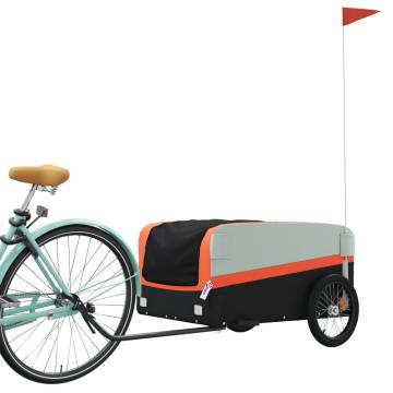 Sturdy Bike Trailer Black & Orange - 45 kg Iron Capacity