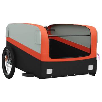 Sturdy Bike Trailer Black & Orange - 45 kg Iron Capacity