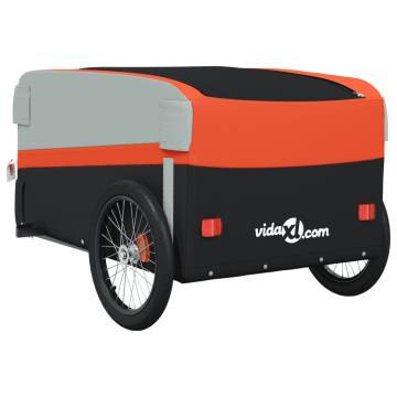 Sturdy Bike Trailer Black & Orange - 45 kg Iron Capacity