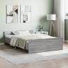 Bed Frame with Headboard and Footboard Grey Sonoma 120x190 cm Small Double Colour grey sonoma Size 120 x 190 cm 