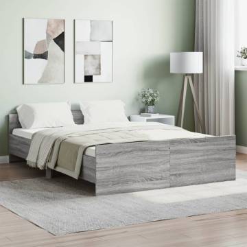 Grey Sonoma Double Bed Frame with Headboard & Footboard