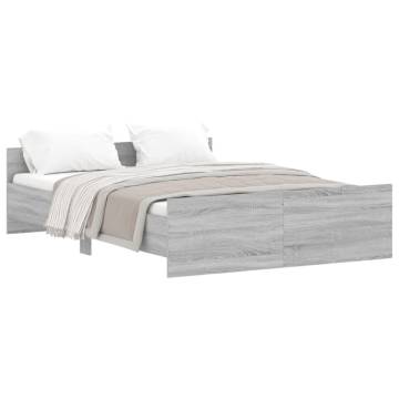 Grey Sonoma Double Bed Frame with Headboard & Footboard