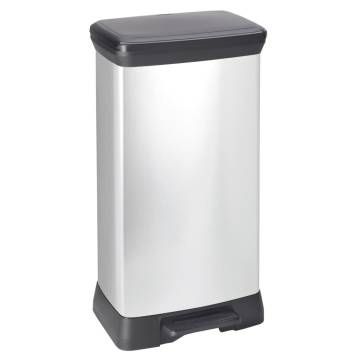 Curver Deco 50L Silver Pedal Bin - Stylish & Convenient | Hipomarket