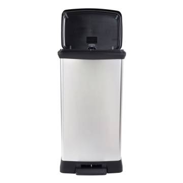 Curver Deco 50L Silver Pedal Bin - Stylish & Convenient | Hipomarket