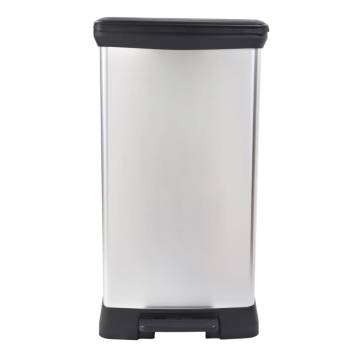 Curver Deco 50L Silver Pedal Bin - Stylish & Convenient | Hipomarket