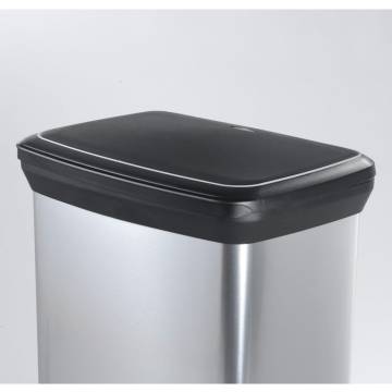 Curver Deco 50L Silver Pedal Bin - Stylish & Convenient | Hipomarket