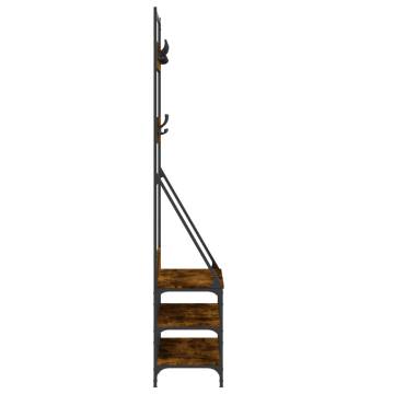 Clothes Rack with Shoe Storage - Smoked Oak | Hipomarket