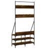 Clothes Rack with Shoe Storage - Smoked Oak | Hipomarket