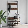 Clothes Rack with Shoe Storage Brown Oak 90x34x184 cm Colour brown oak Size 90 x 34 x 184 cm Quantity in Package 1 Number of 