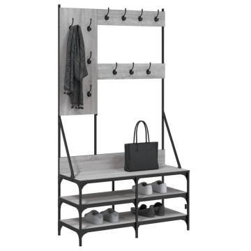 Clothes Rack with Shoe Storage - Grey Sonoma 100x40x184 cm