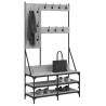 Clothes Rack with Shoe Storage - Grey Sonoma 100x40x184 cm