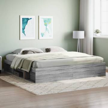 Grey Sonoma Bed Frame 200x200 cm - Stylish & Practical