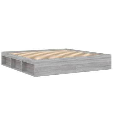 Grey Sonoma Bed Frame 200x200 cm - Stylish & Practical