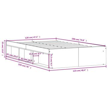 Grey Sonoma Bed Frame 120x190 cm Small Double