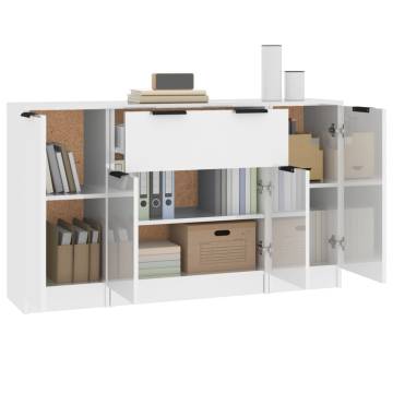 High Gloss White Sideboards Set - Stylish & Functional Storage